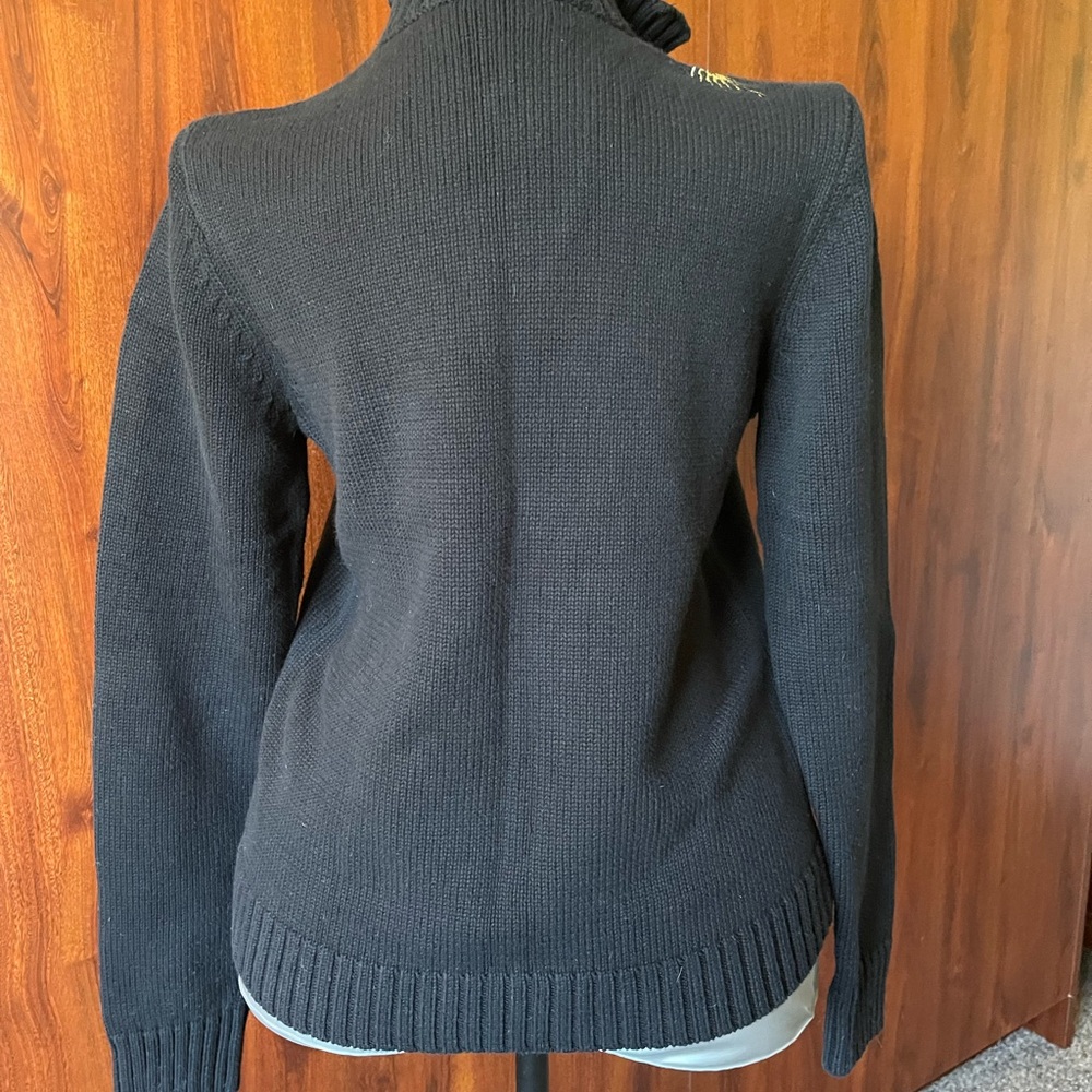 Lauren Ralph Lauren Black and Gold Cowl Neck Sweater - Picture 3 of 3